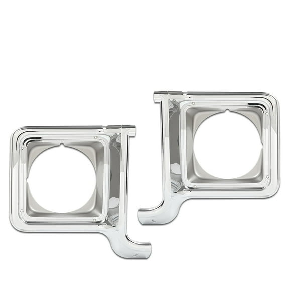 CROSSDESIGN Silver Headlight Trim Bezel Fit for 1973-1978 Chevy Blazer GMC Jimmy