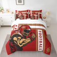 thumbnail image 2 of Castle Fairy Sport Football Bedding Comforter Set 7pcs for Female Men Adults,Rugby Ball Gamer Queen Bedding Sets Super Cozy,Brown Red Queen Sheet Sets,Ultra Soft Home Decor,Reversible, 2 of 8