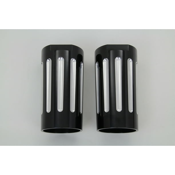 Black Fork Slider Cover Set with Chrome Strip,for Harley Davidson,by V