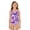 Purple, variant on Otqutp One Piece Swimsuit for Teen Girls Print Scoop Neck Sleeveless Stretch Bathing Suit Summer Pool Beach Breathable Swim Outfit