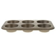 thumbnail image 4 of Non-Stick Muffin Pan Cupcake Cookie Molds Bakeware 6 Holes Pudding Tin Gold, 4 of 9