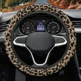 thumbnail image 3 of Yuyamidu Leopard Print Steering Wheel Cover for Women Winter Warm Auto Steering Wheel Pads Accessories for Cars Sedans Flannel Car Steering Wheel Decorations, 3 of 7