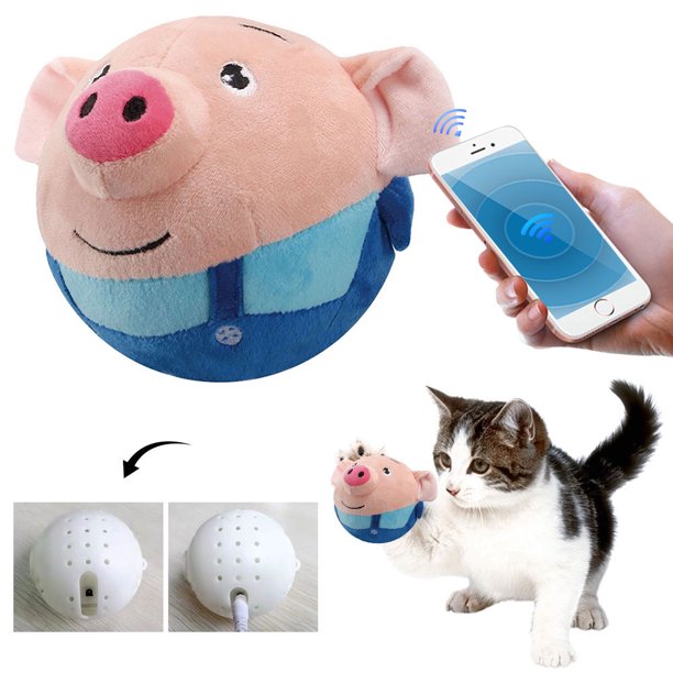 Rebadas Peluche para Bt Altavoz Activo Juguete Mascota en Recargable Interactivo (cerdo) Azul