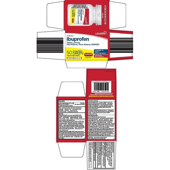 Leader Ibuprofen 200 Mg Pain Reliever And Fever Reducer Caplets, 50 Ea