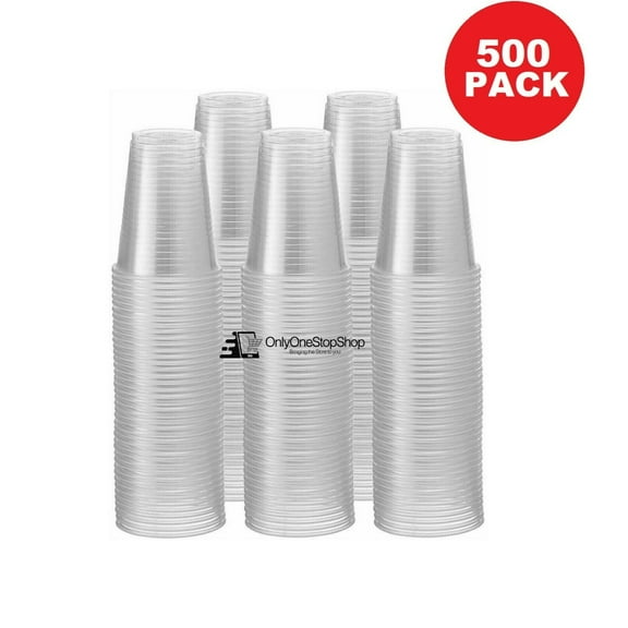 5Pack 7 oz Clear Plastic Cups Sturdy Drinking Disposable Cups 5x100 = 500 Count