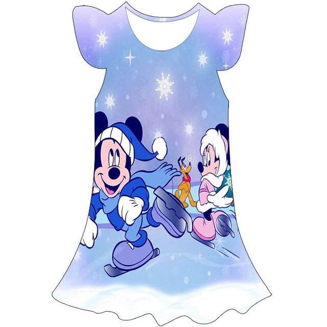 Ropa de niñas pequeñas de Disney, vestido de princesa de malla de manga corta de Minnie Mouse, Vestidos de fiesta de cumpleaños, disfraz de niñas pequeñas, ropa 7T Gao Jinjia LED