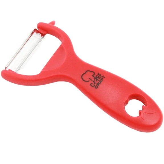 Chef Craft Classic Stainless Steel Blade with Plastic Handle Tomato/Kiwi Peeler, 8 inch, Red