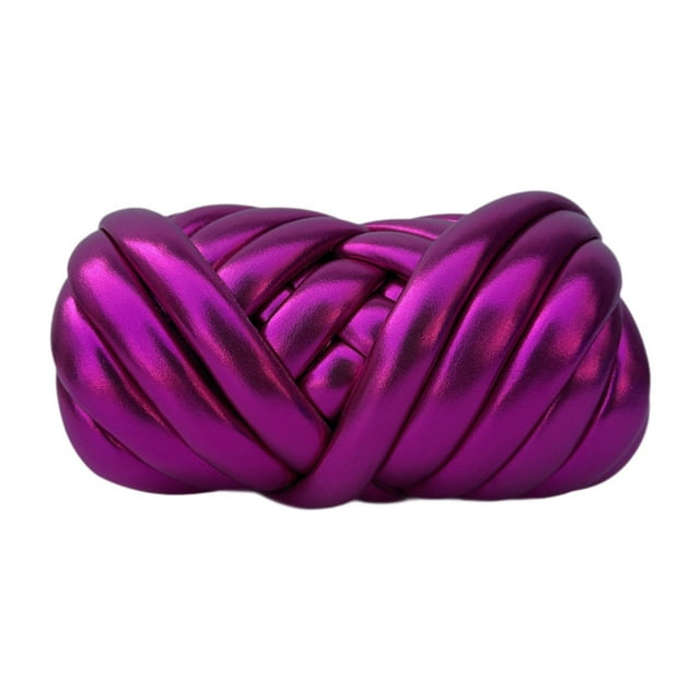 HILABEE Chunky Yarn Arm Knitting Yarn Jumbo Tubular Yarn for Blanket Rug Making Hats Rose red