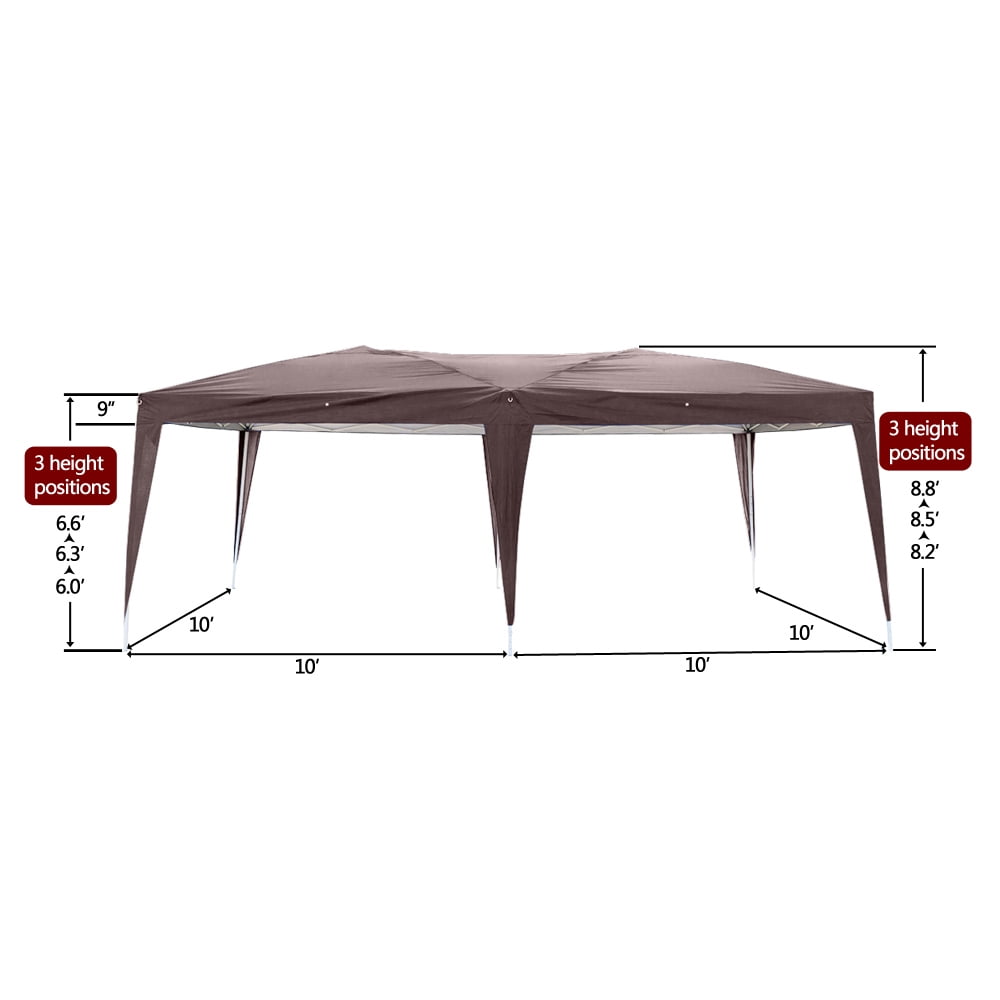 Kepooman 3 x 6m Instant Gazebo Tent, Right Angle Folding Shed with Two Windows, Practical Waterproof Folding Outdoor Canopy Shelter, Dark Coffee, Four Sides Kepooman 3 x 6m Instant Gazebo Tent, Right Angle Folding Shed with Two Windows, Practical Waterproof Folding Outdoor Canopy Shelter, Dark Coffee, Four Sides