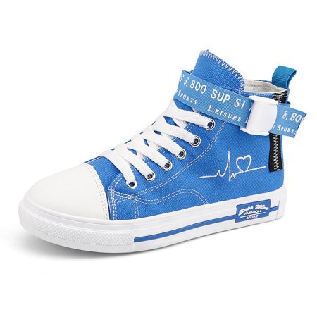 

Girls High Top Canvas Shoes Lace Up Soft Sole Anti Slip Sneakers