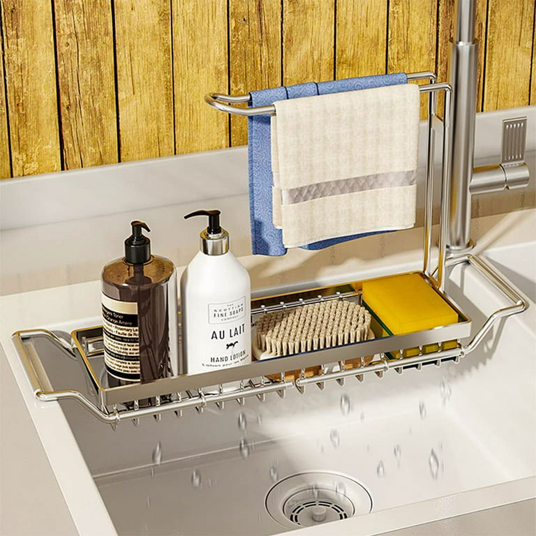 Lazy K Silicone Tray - Small Vanity Tray Organizer - Spoon Rest Holder -  Multi-Purpose Modern Kitchen Sink, Bathroom, Counter Organizer (Brown)