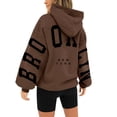 thumbnail image 1 of snowsong Sweat à Capuche Graphique, 2024 Sweat à Capuche Décontracté Imprimé Confortable Chaud Col Rond Manches Longues, Essentiel, Grande Taille, Vêtements d'Hiver, (Liquidation) Café L, 1 of 4