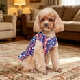 thumbnail image 5 of erdimoy Patriotic 4th of July Dog Dress, Red White Blue Star & Stripes Pet Outfit with Leash Ring for Small Dogs (Chihuahua, Yorkie, Teddy), 5 of 6