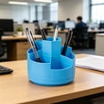 thumbnail image 5 of 360 Degree Rotating Desktop Pen Holder, Stepped Multi Compartment Stationery Storage Bin, Plastic Tableware Organizer for Office Desk, AKLJWH, 5 of 6