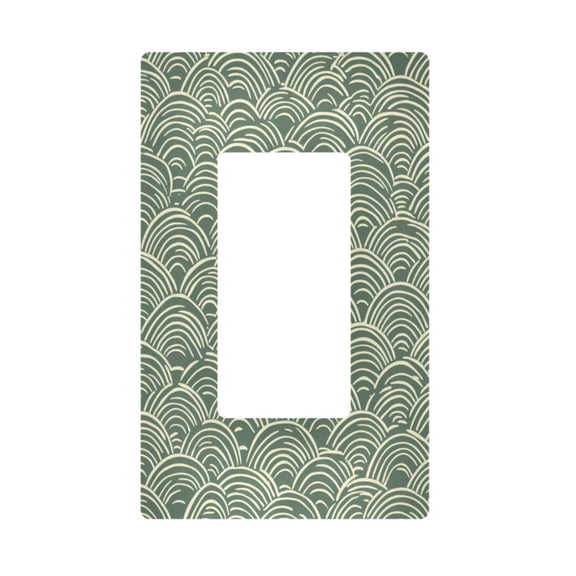 Yayeee Rocker Switch Wall Plate 1-Gang 4.6"x2.9" Home Decorative Outlet Cover, Retro Green Abstract
