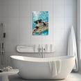 thumbnail image 5 of ZHONGYUTONG Turtle Wall Art for Bathroom Ocean Animal Canvas Sea Theme Pictures Coastal Beach Painting for Toilet Decor Framed (12.00" x 18.00"), 5 of 5