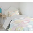 thumbnail image 4 of Ambesonne Pastel Quilted Bedspread Set 2 Pcs, Big Spots Overlapping, Twin Size, Multicolor, 4 of 6