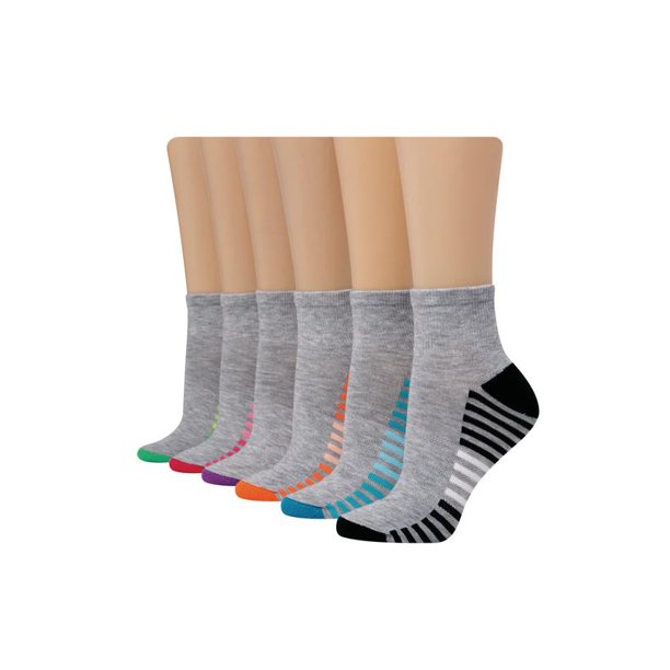 Hanes Womens Comfort Fit Ankle Socks 6 Pack 