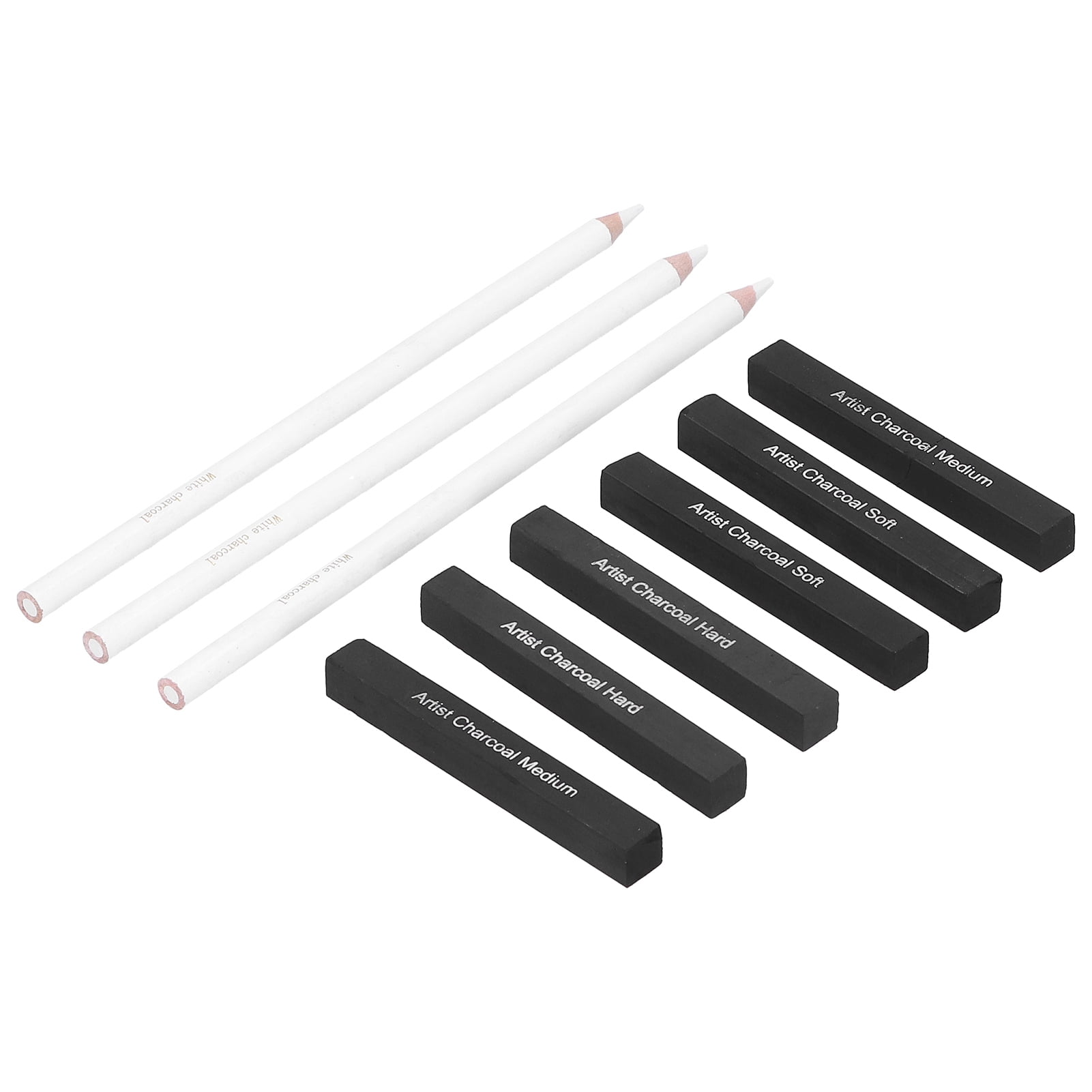 Zerodis White Charcoal Pencils Strip Set Drawing Sketching Artist Art Painting Tools