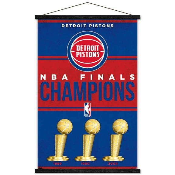 NBA Detroit Pistons - Champions 23 Wall Poster with Magnetic Frame, 22.375" x 34"