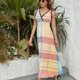 thumbnail image 3 of Watercolor Stripes Vestido Sin Mangas , Vestidos De Lujo Para Ocasiones Oficiales, 3 of 5