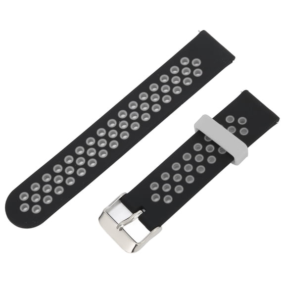 NFTIGB Silicone Band Compatible for Amazfit GTR 3, GTR 2, Bip S, Bip U Smartwatch Replacement 20mm Breathable Air Hole Sport Wristbands, Black Gray, for Men and Women, Durable Quick Release Strap