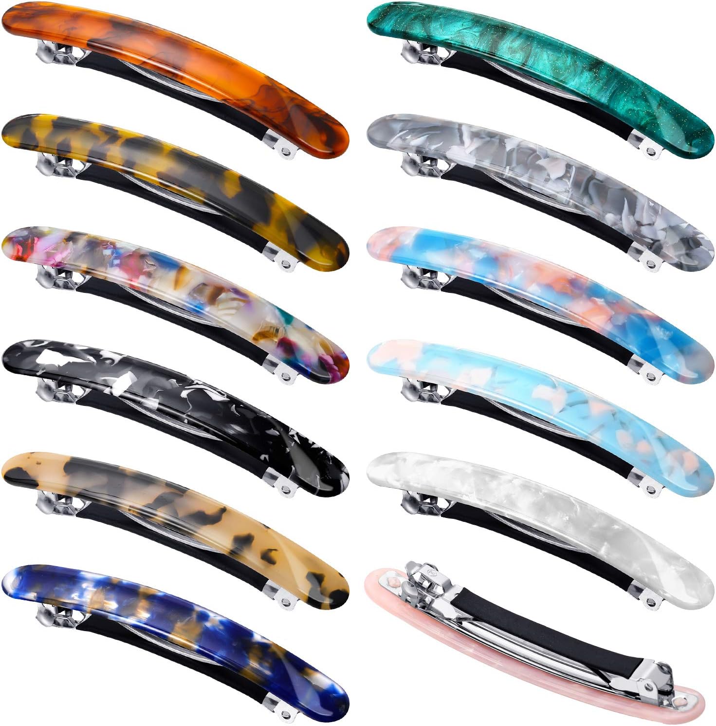 12 Pieces Hair Barrettes for Women Tortoise Shell Hair Barrettes