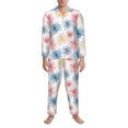 thumbnail image 3 of Fotbe Bright Colorful Fireworks Pattern Long Sleeve Pajama Set for Men,Sleepwear Set,2-piece Loungewear Set,Soft PJs Comfy Nightwear with Pockets-XX-Large, 3 of 7