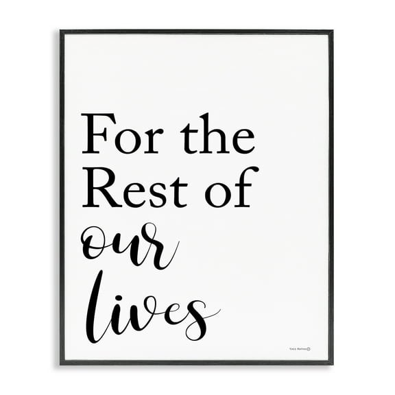 Stupell Industries Rest Of Our Lives Text & Numbers Painting Black Framed Art Print Wall Art, 11 x 14