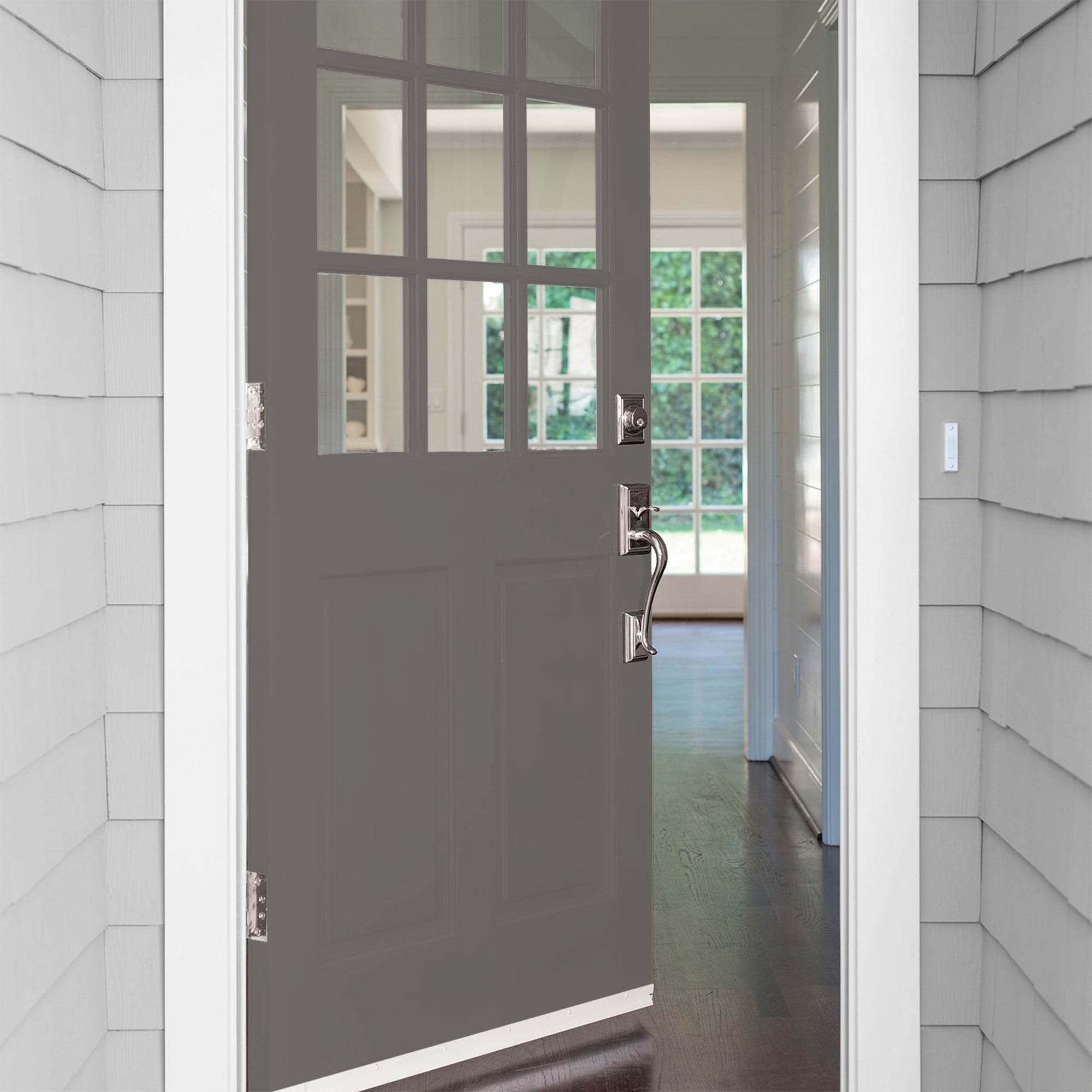 Glidden HEP Gibraltar Gray / Grey Satin Exterior Paint with Primer, 1 Quart