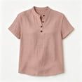 thumbnail image 4 of Ashirexll Short Sleeve Shirts for Women Summer Breathable V-Neck Short Sleeve T Shirt Woman Loose On Leisure for Daily, 4 of 5