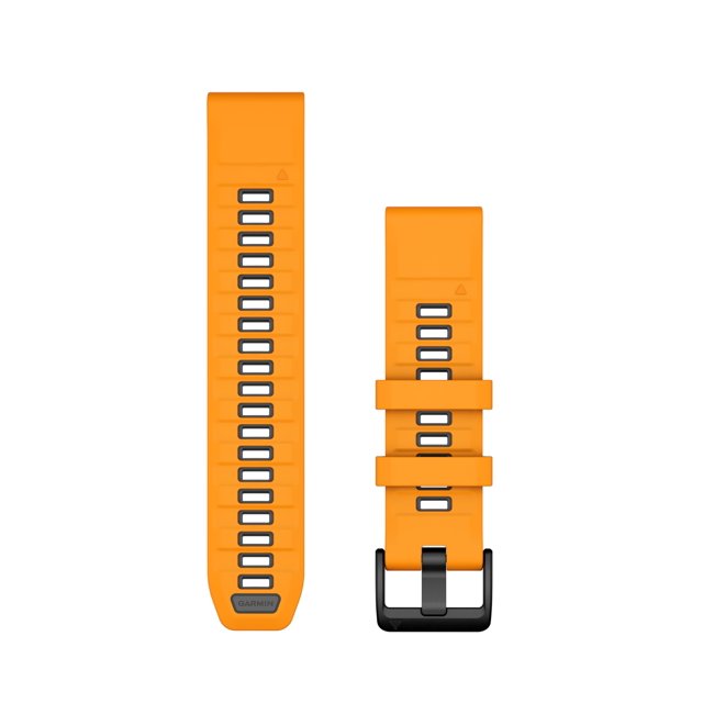 Correa de reloj Garmin QuickFit de 22 mm, naranja brillante/grafito, silicona