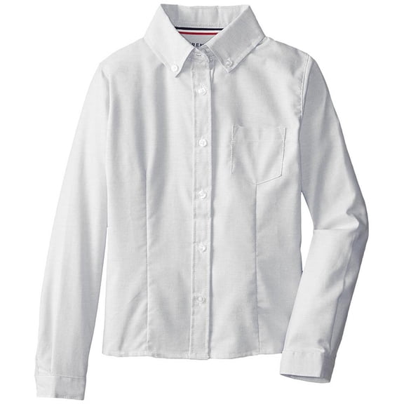 FRENCH TOAST Long Sleeve Button Down Oxford Shirt White (Little Girls), Sizes 4