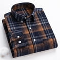 thumbnail image 3 of Free Shipping Men's Flannel Shirts Casual Button Down Plaid Shirt Long Sleeve Shacket with Pockets Mens Thermal Lapel Coat, 3 of 3