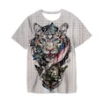thumbnail image 1 of 2022 nuevo verano León Animal 3D estampado niños ropa de calle Punk Harajuku hombres manga corta cuello redondo Top hombres T-shirt3T Gao Jinjia LED, 1 of 2