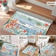 thumbnail image 5 of 2x3 Ft Entryway Area Rug, Coastal Coral Kitchen Rug Runner Washable Floor Mat, Summer Beach Starfish Teal Blue Woode Non Slip Indoor Door Mat Throw Carpet for Bathroom Living Room Bedroom, 5 of 8