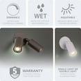 thumbnail image 5 of WS-W230302-30-WT WAC Limited Cylinder - 16.5W 2 LED Outdoor Wall Mount-5.06 Inch Tall and 4.75 Inch Wide-White Finish, 5 of 7