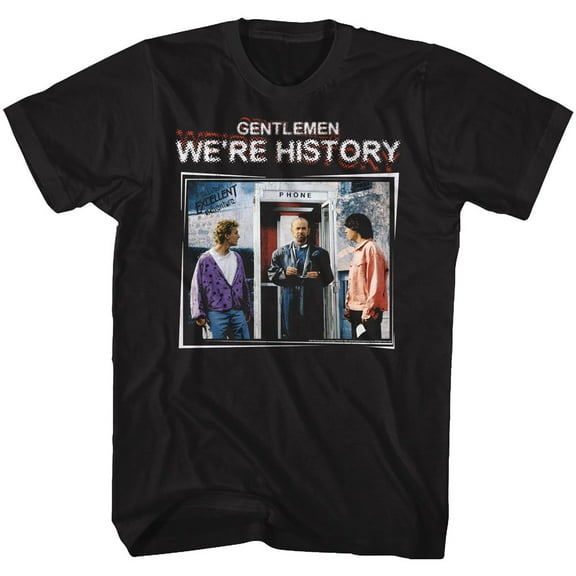 Bill and Ted We're History Black Adult T-Shirt