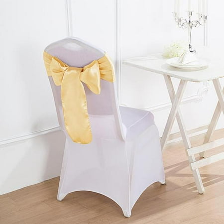 

BalsaCircle 5 New Satin Chair Sashes Bows Ties Champagne