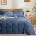 thumbnail image 1 of Cotton Duvet Cover Queen Size Pinstriped Comforter Cover with Button Washed Cotton Breathable Soft Solid Bedding Set Duvet Cover ×in & Pillowcases (NO Comforter), 1 of 9