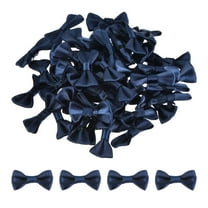 100pcs Navy Blue Bow Ties 1.2" x 0.6" Mini Bowknot for Crafting Little Satin Bows Bulk for DIY Sewing