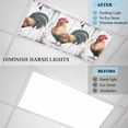 thumbnail image 3 of 4 Pack Vintage Rooster Fluorescent Light Covers for Ceiling Lights Colorful Chicken White Wooden Broad Magnetic Ceiling Light Covers Overhead Light Filters for Office Classroom Home, 3 of 9