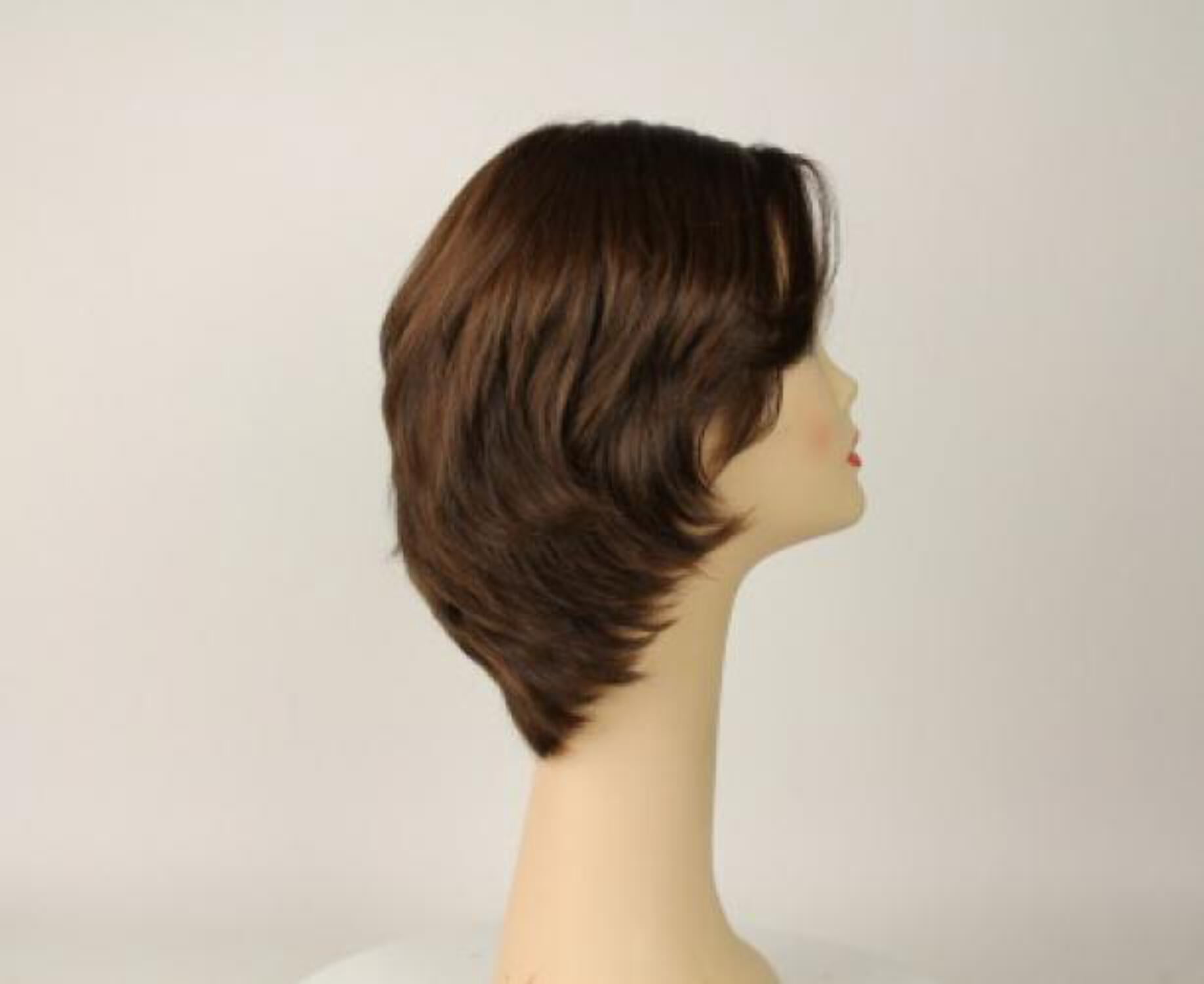 European Human Hair Freeda Wig Shlomit Brown With Reddish Highlights Skin Top Size M