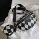 thumbnail image 2 of Bolso cruzado de pecho para mujer, Bolso con cinturón de pecho con entramado de diamantes para riñonera elegante, 2 of 8