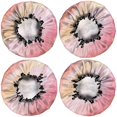 thumbnail image 2 of Shower Caps,Pink Gold Marble Pattern Waterproof Shower Cap for Women 4 Pieces,Double Reusable Hair Cover for Shower PEVA Elastic Stretch Hem, 2 of 7