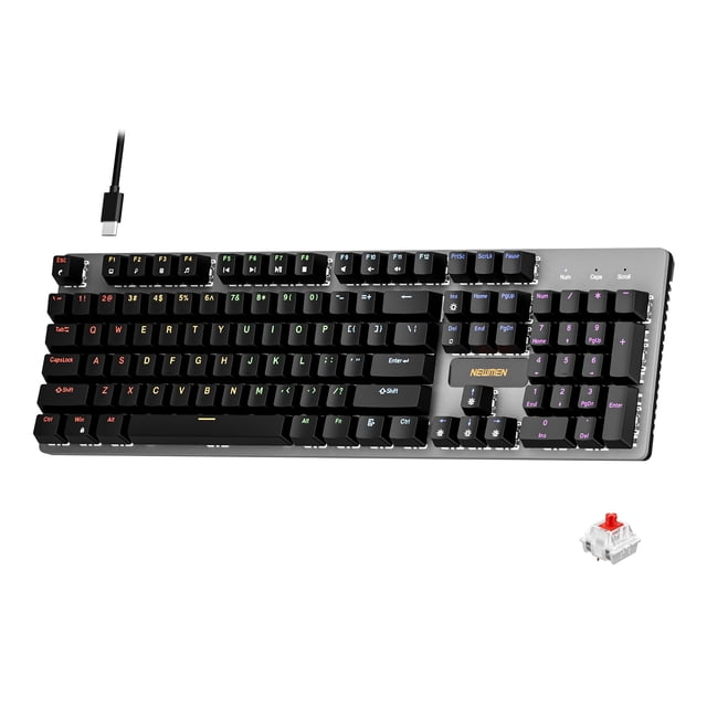Teclado mecánico Newmen GM325Pro de 104 teclas, RGB, con cable