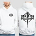 thumbnail image 2 of Rustic Cross Christian Double-Sided Hoodie – Unisex Faith Pullover for Men & Women, Man of God Husband Dad Church Wear, 2 of 7