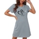 thumbnail image 1 of Camisón corto de San Valentín para mujer, talla grande, estampado en el pecho, cuello redondo, manga corta, 1 of 4
