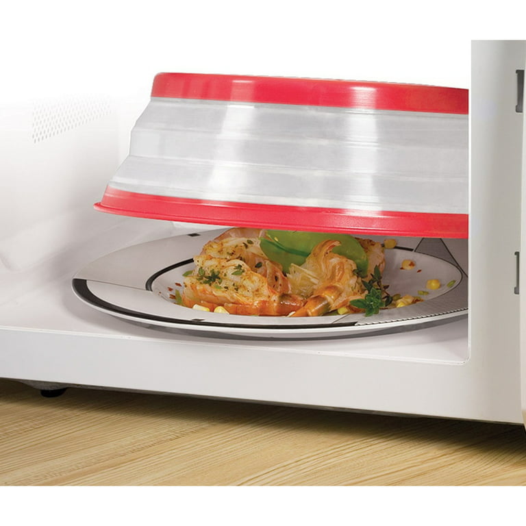 Magnetic Microwave Cover for Food, Collapsible Microwave Splatter Cover  11”-12”