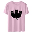 thumbnail image 4 of Camiseta de manga corta con estampado de animales y cuello redondo suelto a la moda de verano para mujer Pompotops hfajkhk134263, 4 of 7
